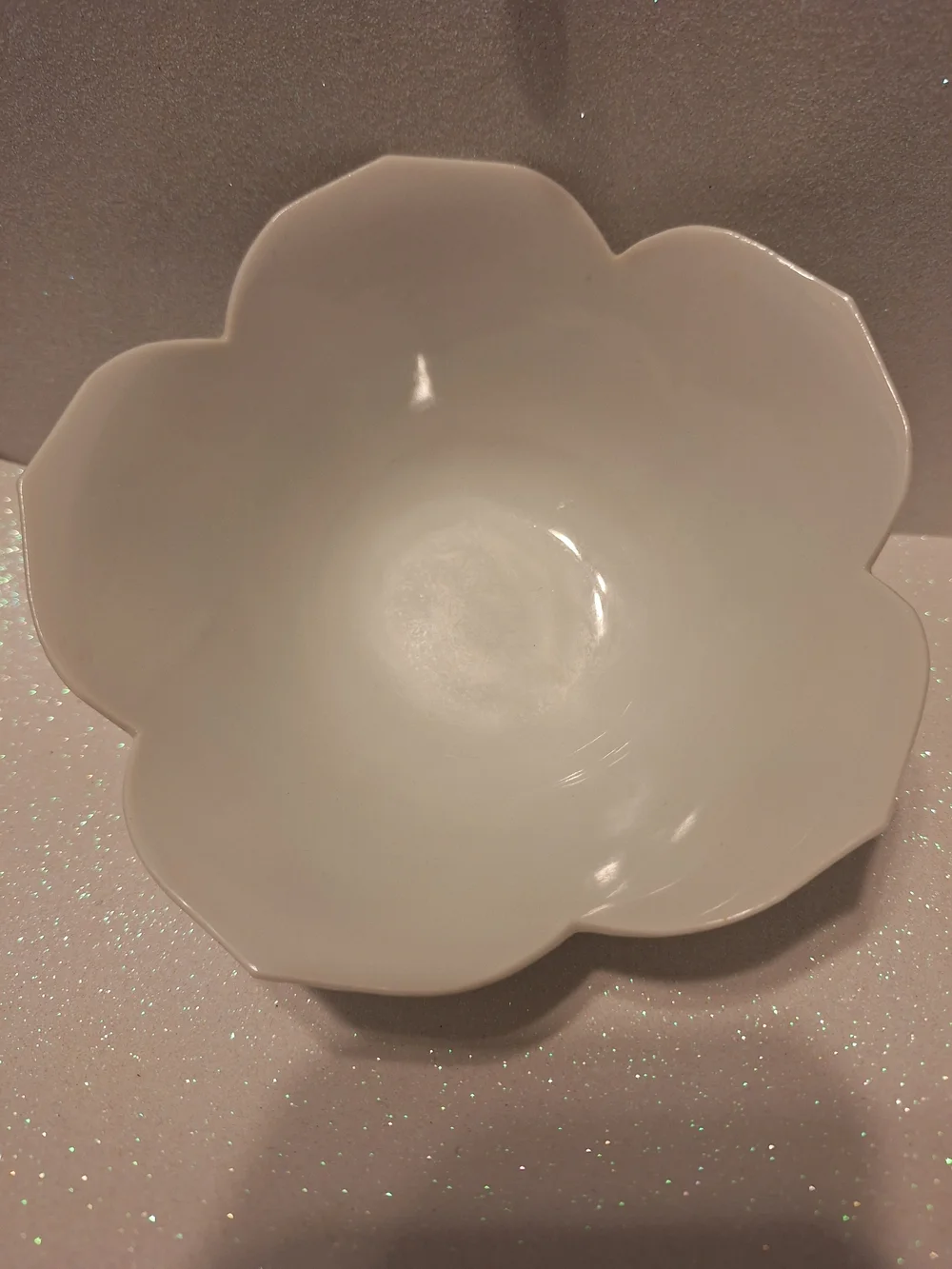 Vintage White Lotus Flower Bowl